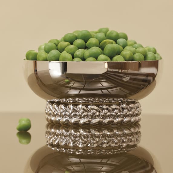 Christofle メッシュボウル Small silver-plated bowl Babylone